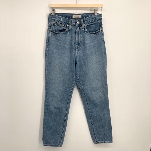 Madewell The Mom Jeans in Melva Wash Denim High Rise Tapered Blue Size 25 - Picture 2 of 7
